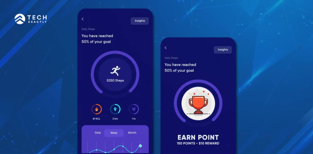 Rewards like points or in-app currency motivate users to try & complete difficult tasks, hence its works as an effective gamification in healthcare strategy