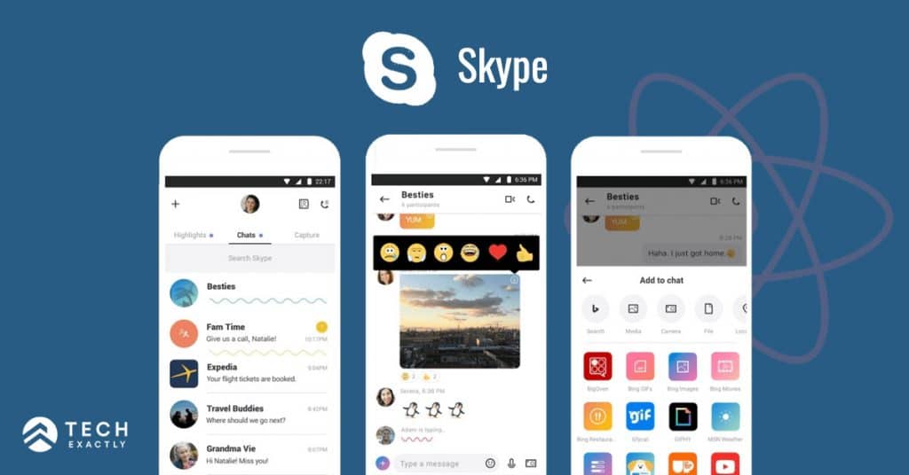 Skype is one of the most famous apps built with React Native platform